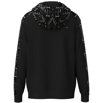 Hooey "Canyon" Hoody Black with Grey & Brown Aztec Pattern
